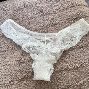 La Senza White Lace Thong with Sequins